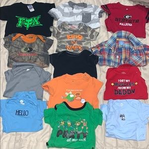 Assorted shirts and onesies